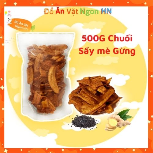 Chuối Sấy Mè Gừng 500g Đồ Ăn Vặt Giòn Ngon Hương Vị Tuyệt Vời Cho Mọi Người