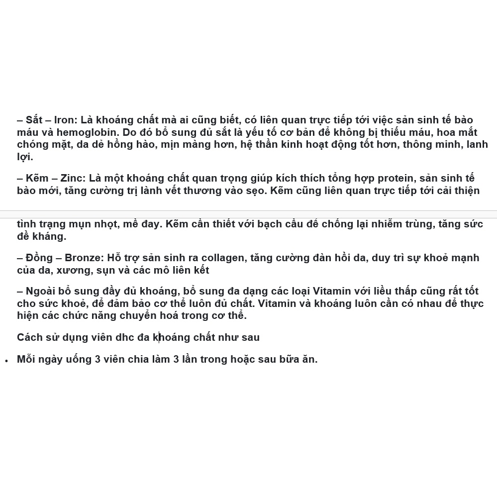 Viên uống bù khoáng chất Minerals Suplement hàng Nhật nội địa