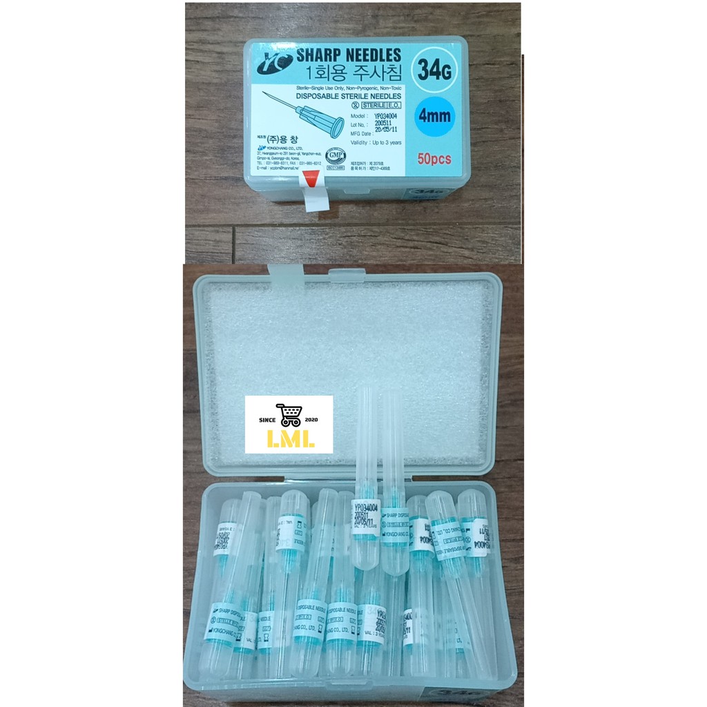 Đầu kim meso nano 34G nanoneedle siêu mỏng & nhỏ chuyên dùng tiêm tinh chất 4mm