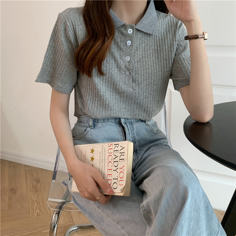 Áo kiểu SUXI ngắn tay dáng ôm phong cách Hàn Quốc thời trang mùa hè dành cho nữ