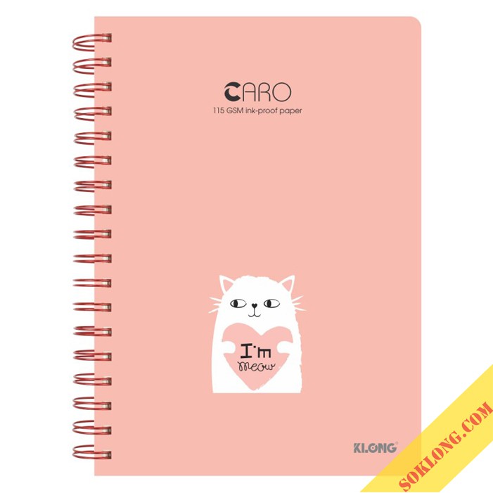 Sổ 200 trang B5 lò xo kép Caro/ Dotgrid Klong bìa cứng giấy siêu dày chống lem mực, vở Klong bullet journal