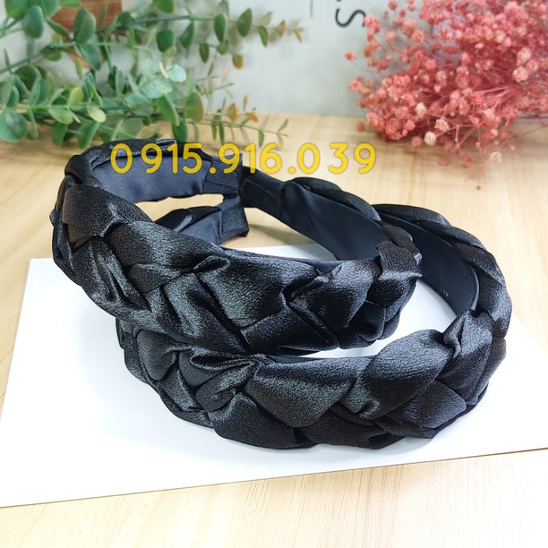 Bờm tóc, cài tóc rết thắt bím màu đen