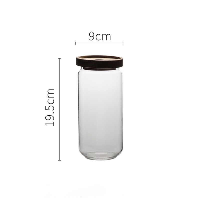 Hũ thủy tinh nắp gỗ có lỗ các cỡ 250-450-750-950-1550ml