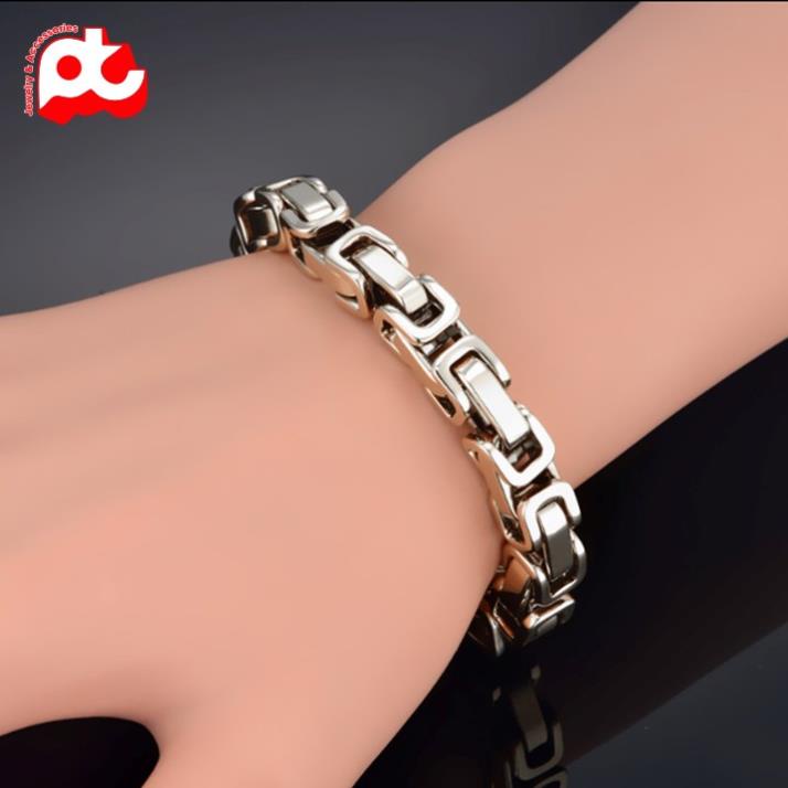 Lắc tay thời trang nam cao cấp rẻ đẹp thời trang cá tính titan thép không gỉ PT JEWELRY cỡ 8mm PTLTNA25