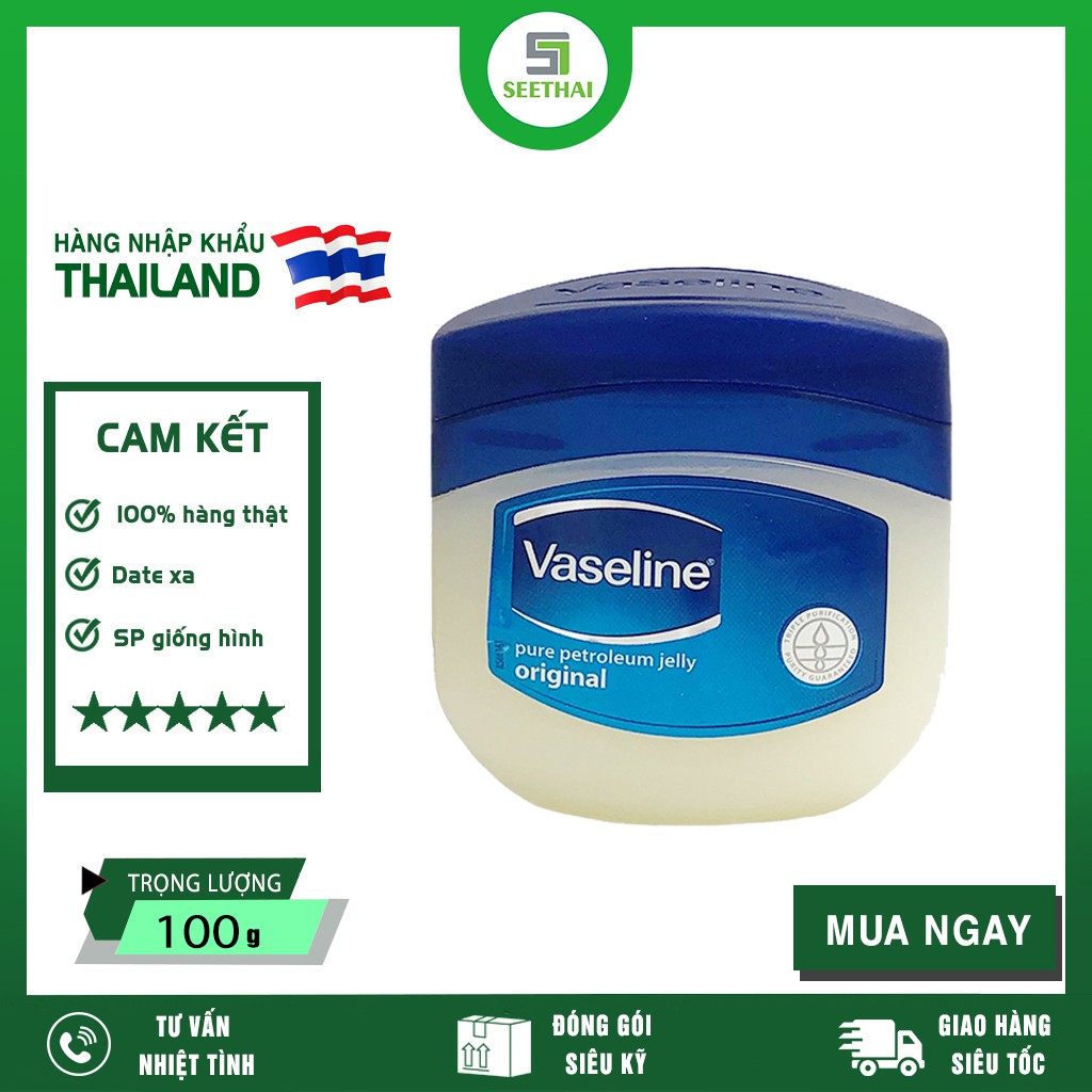 [HÀNG CHÍNH HÃNG] Sáp Dưỡng Ẩm Vaseline Pure Petroleum Jelly Original 100ml