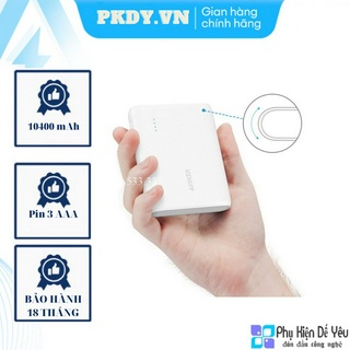 Pin sạc dự phòng Anker PowerCore 10400 mAh- 2 Cổng Sạc - Màu Trắng  [PHÂN PHỐI CHÍNH HÃNG, BẢO HÀNH 18 THÁNG]