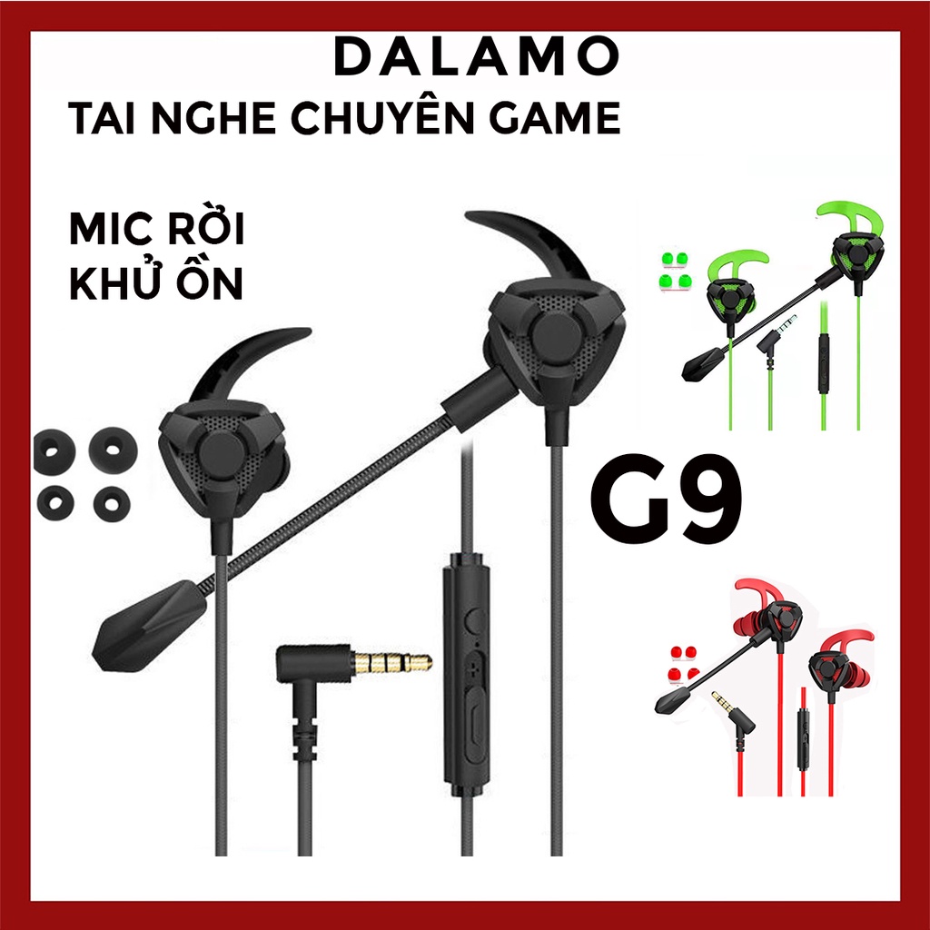 Tai nghe chuyên game có mic rời cho điện thoại máy tính G9 PUBG mobile micro nối dài chống nước