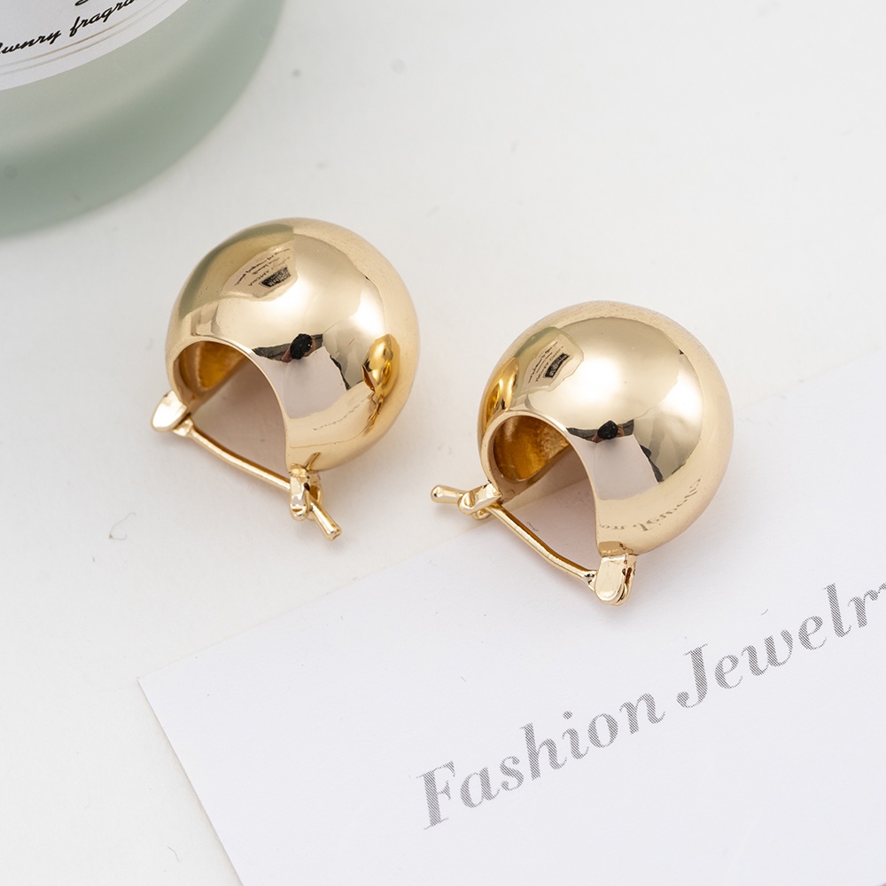 1 đôi khuyên tai kim loại thời trang thu đông phong cách Hàn Quốc cho nữ