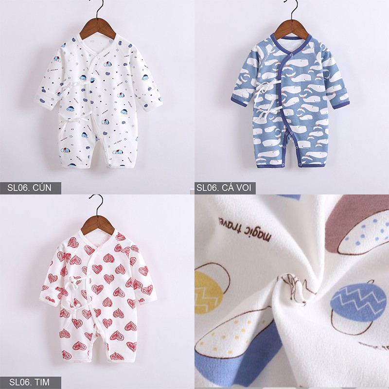 Bodysuit Body dài tay Cotton cho bé trai bé gái Hàng Quảng châu xuất Nhật SL06
