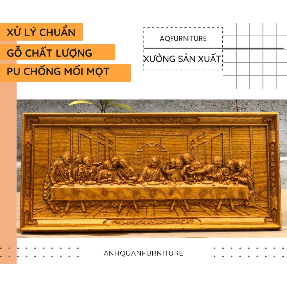 Tranh gỗ gõ đỏ buổi tiệc ly, tranh gỗ 12 thánh tông đồ, tranh gỗ đẹp, tranh trang trí