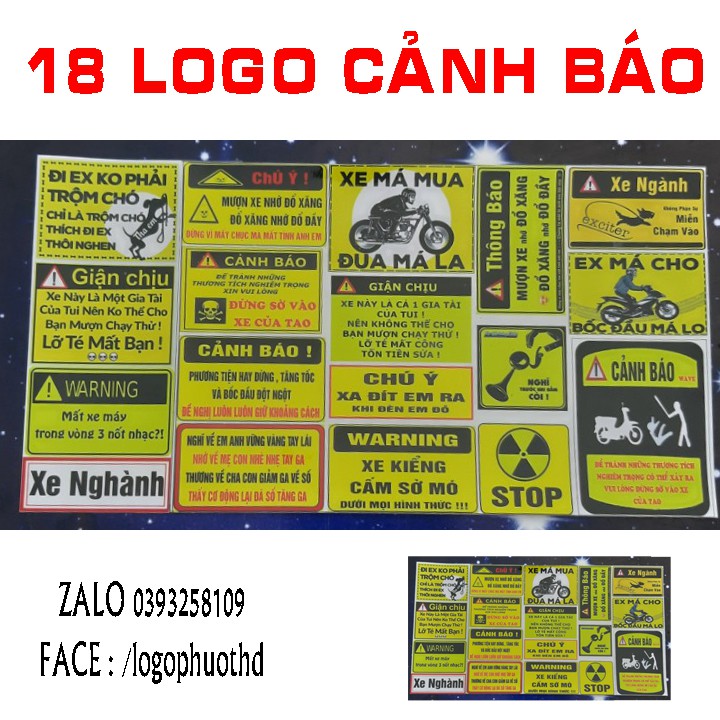 18 logo cảnh báo như hình