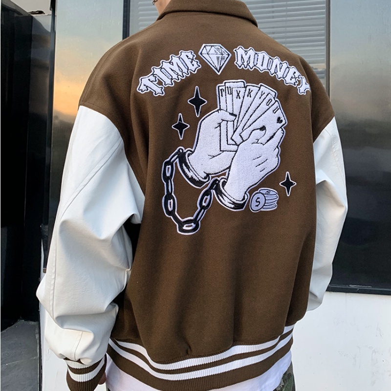 Áo khoác bóng chày thêu chữ phong cách nam tính sành điệu