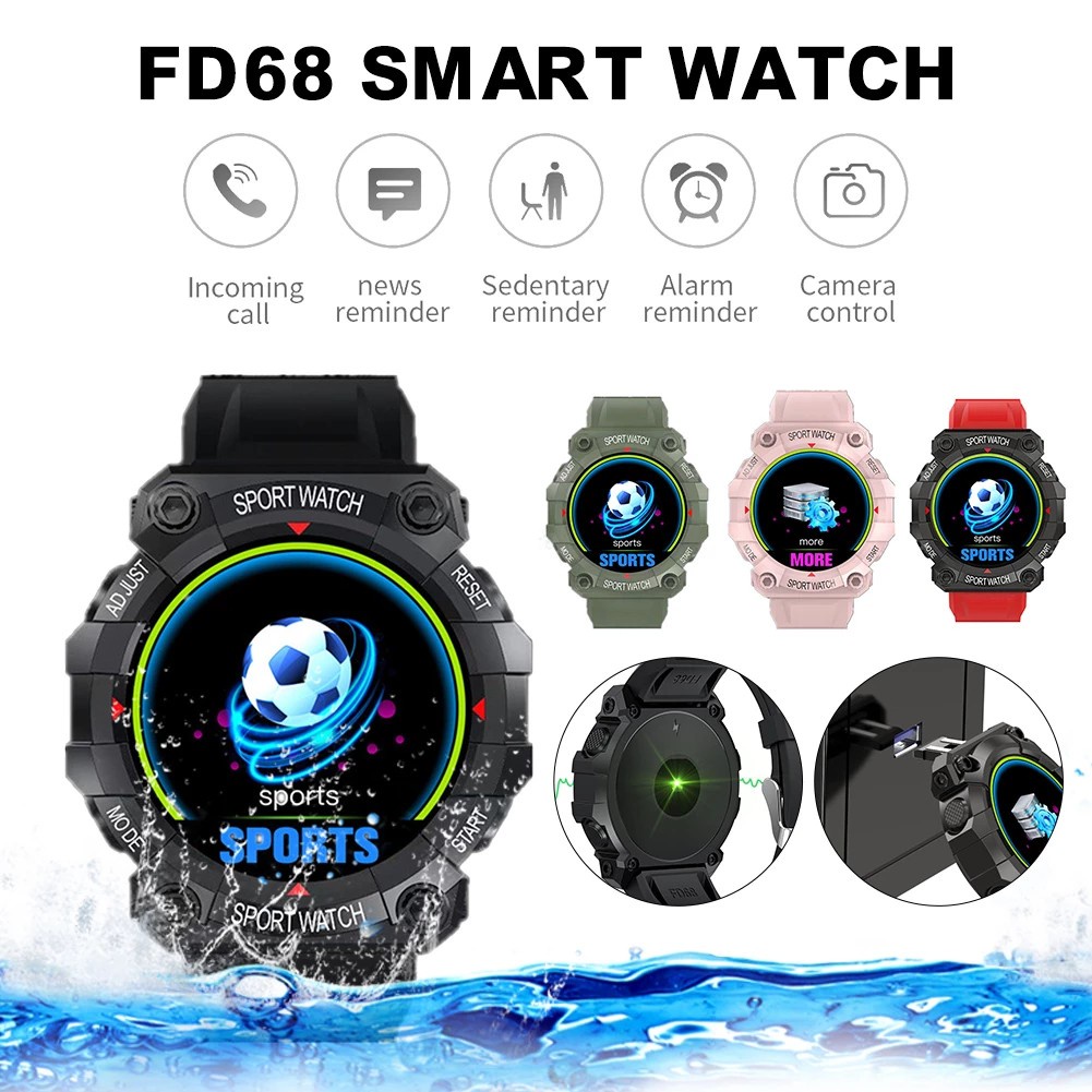 Đồng hồ thông minh BJONE FD68 kết nối bluetooth hỗ trợ theo dõi sức khỏe thích hợp cho Android