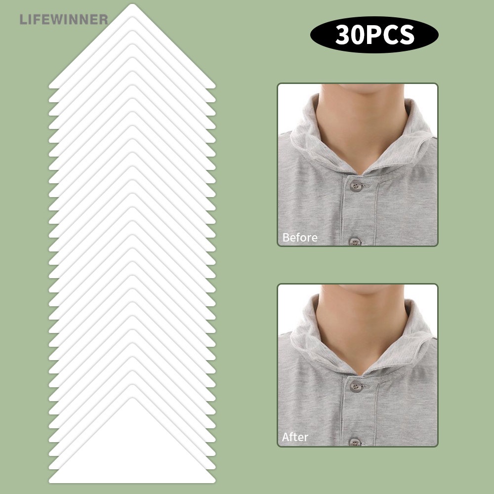 Bộ 20 / 30 Miếng Dán Cổ Áo Sơ Mi / Áo Sơ Mi Denim Chống Lăn Bằng PVC