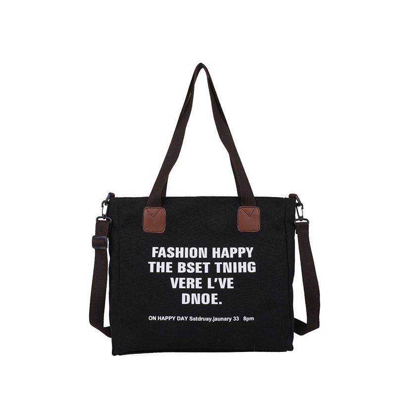 Túi Xách Canvas Sức Chứa Lớn Thiết Kế Đơn Giản Thời Trang Cho Nữ