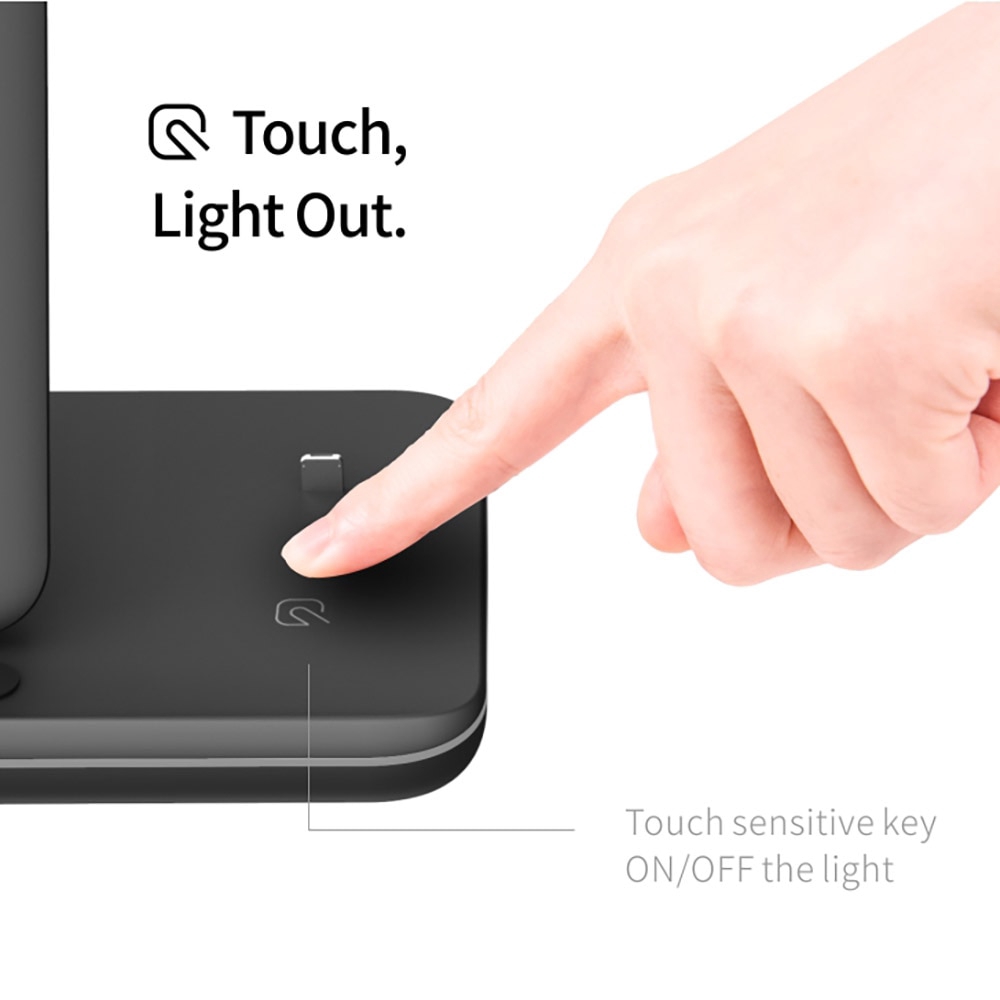 Đế sạc không dây 15W Qi hỗ trợ sạc nhanh cho iPhone 11 XR Samsung S10 S9 Apple Watch Airpods