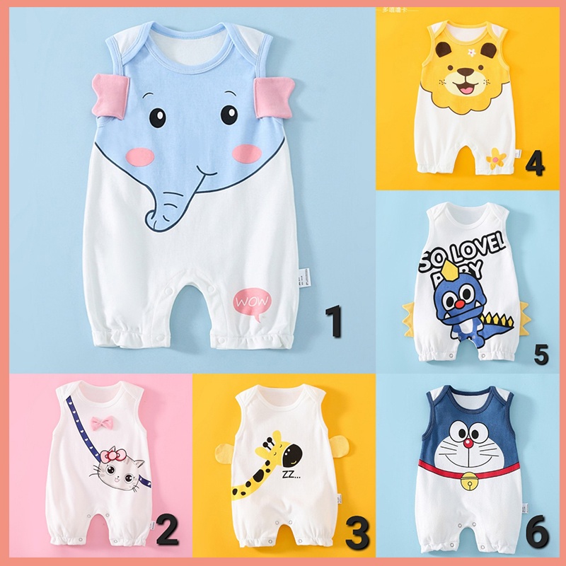 Bodysuit cho bé trai bé gái sơ sinh 0-12 tháng kiểu dáng liền thân sát nách dễ thương _ BD31