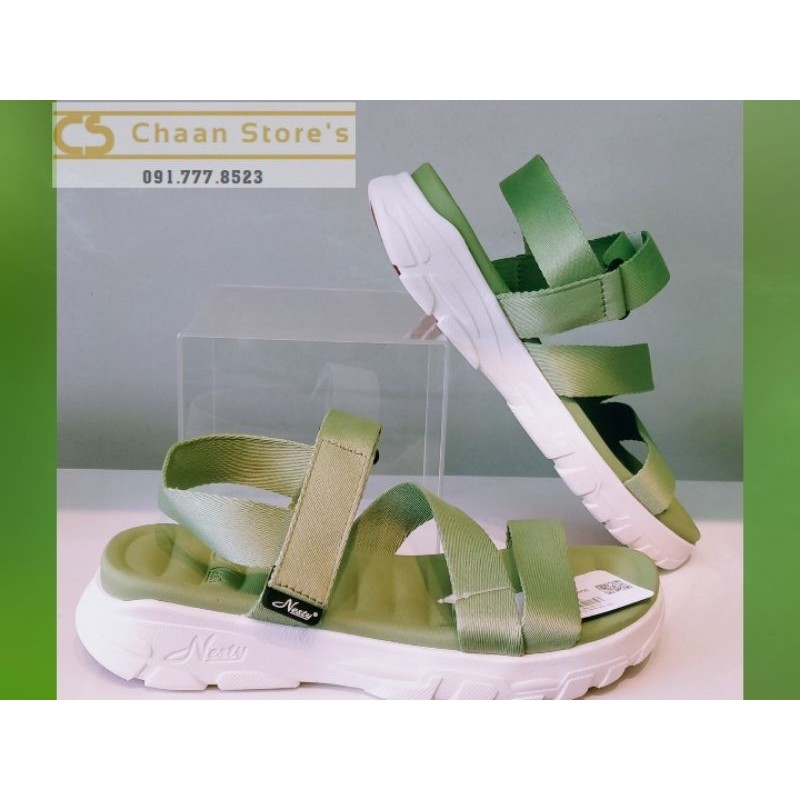 Giày sandals nữ xanh bơ Shondo nesty