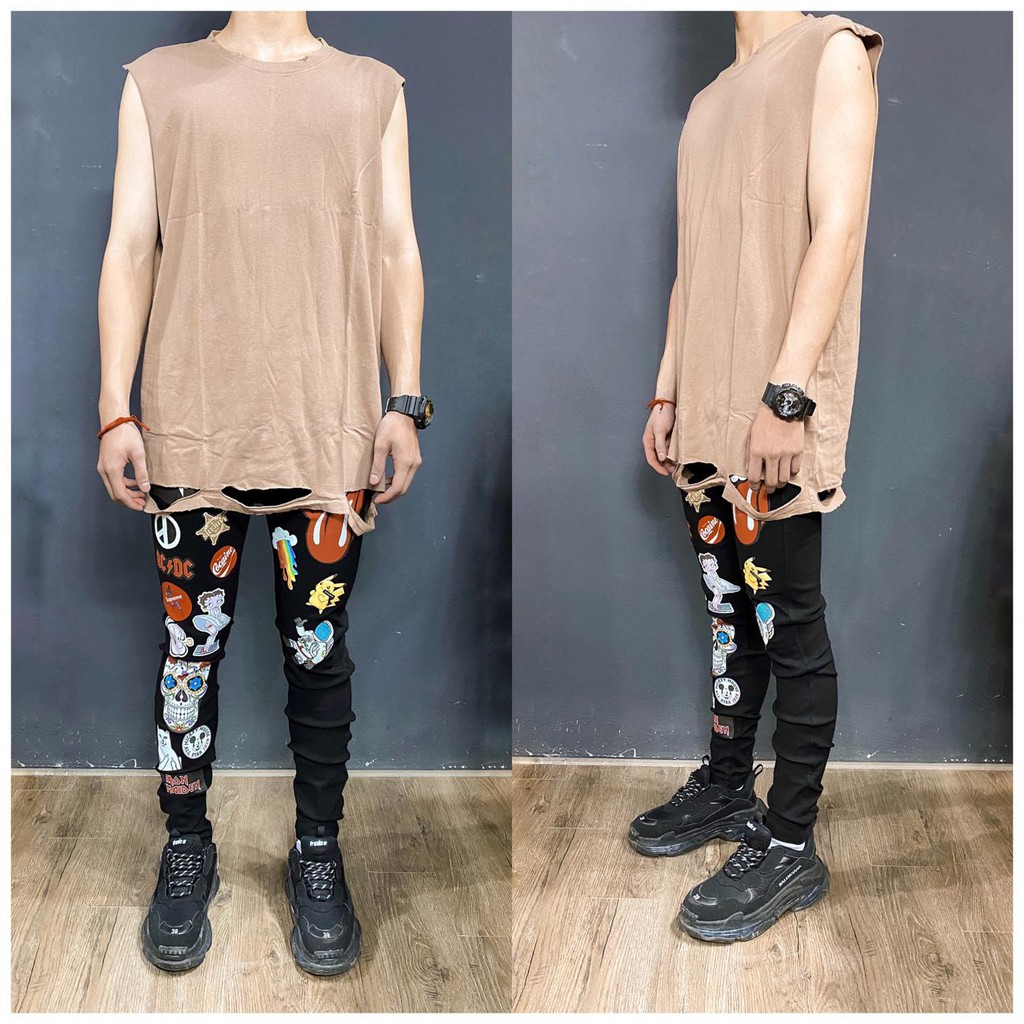 Ripped Longtee Tanktop