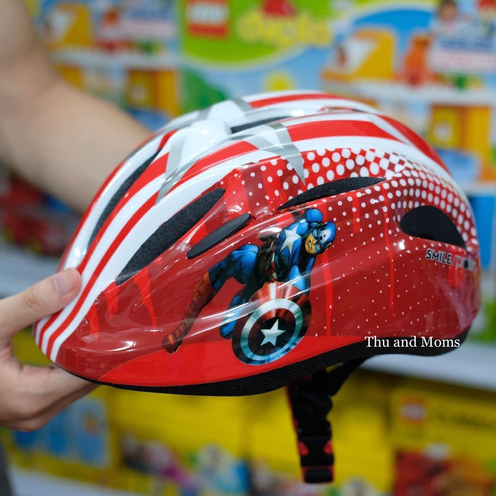 Mũ bảo hiểm Xe đạp Protec siêu nhẹ hình Captain đỏ dành cho trẻ em - mũ bảo hiểm cho bé