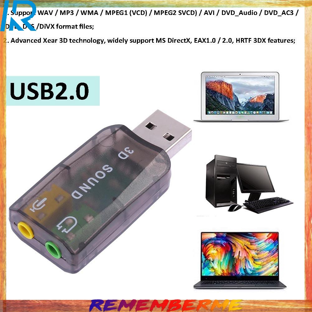 Đầu USB chuyển đổi âm thanh cao cấp 5.1 CH 3D cho laptop/máy tính/notebook | WebRaoVat - webraovat.net.vn