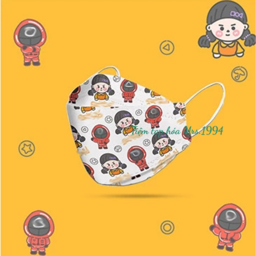 &lt;Họa tiết - TRÒ CHƠI CON MỰC&gt; Set 10 cái Khẩu trang KF94 - 4 lớp người lớn - trẻ em