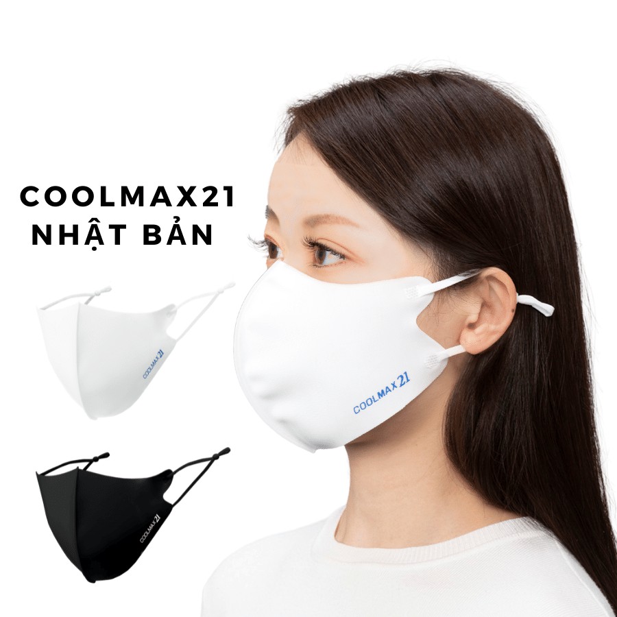 Mask Nhật kháng khuẩn COOLMAX21 vải giảm nhiệt đến 4độC kết hợp màng lọc vi khuẩn, bụi mịn đến 99%