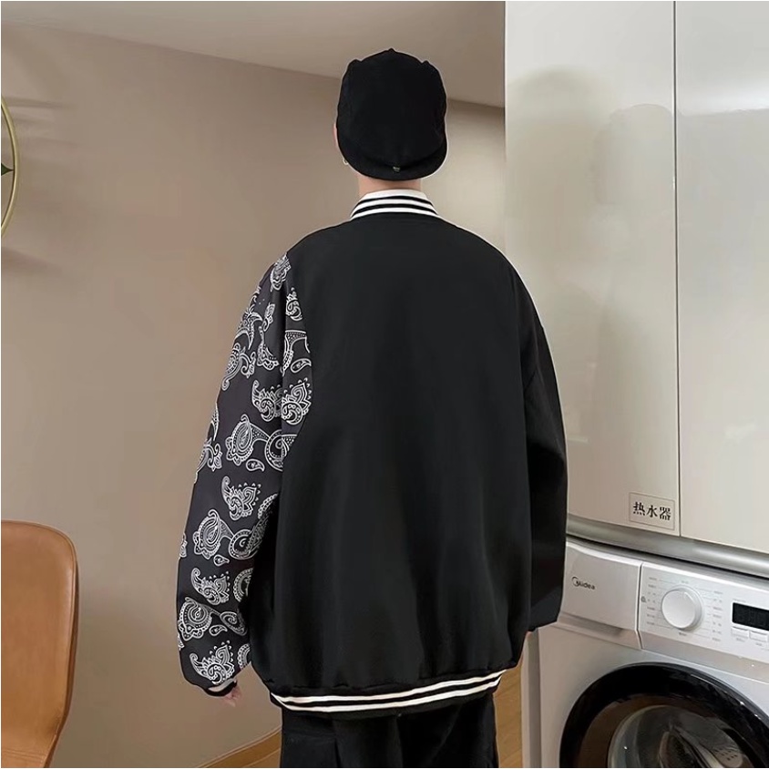 áo khoác phong cách Hàn Quốc áo khoác bomber bông áo khoác 2 lớp in ấn áo khoác bóng chày