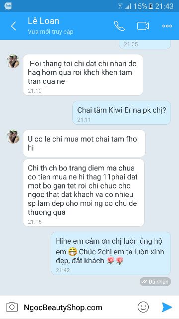 Sữa tắm trắng da hàng ngày - Ủ trắng Kiwi ERINA Thái Lan