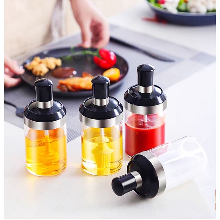 Set 5 lọ gia vị kèm thìa thủy tinh Misy Home