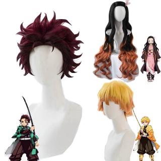  Bộ tóc giả cosplay Anine Demon Slayer Kimetsu no Yaiba Kamado Tanjirou Kamado Nezuko Agatsuma Zenitsu anime figure 