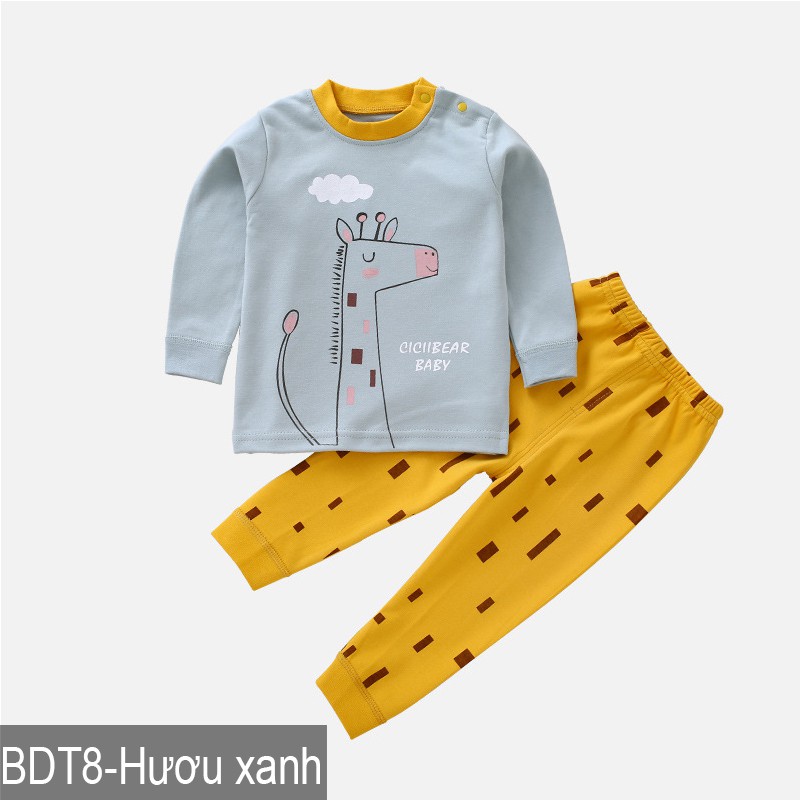 Bộ quần áo cotton dài tay cho bé trai bé gái Hàng Quảng Châu xuất Nhật BDT08