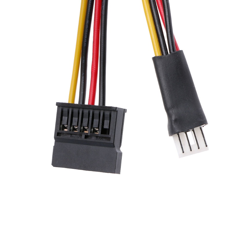 Utake 4-Pin FDD Floppy Male To 15-Pin SATA Female Converter Adapter Power Cable Cord