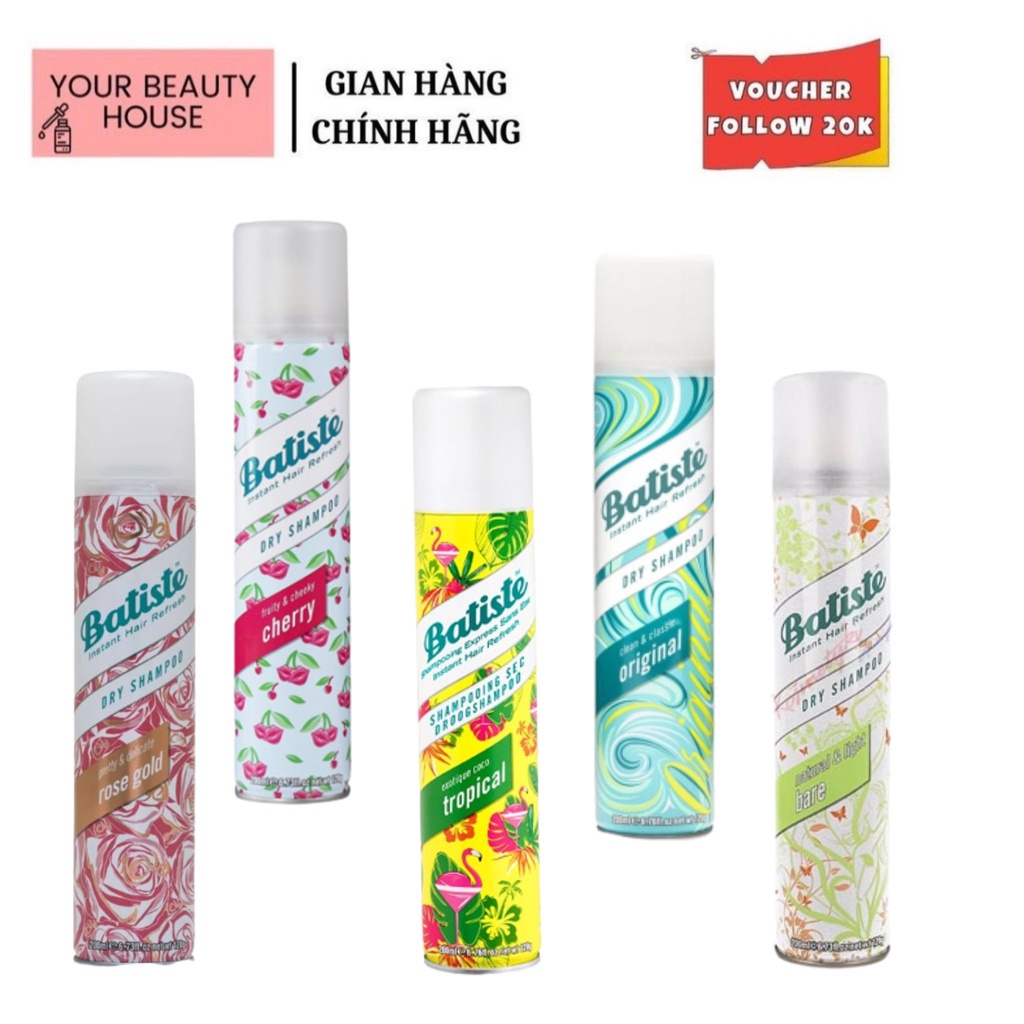 [BATISTE] Dầu Gội Khô Làm Sạch Tóc UK