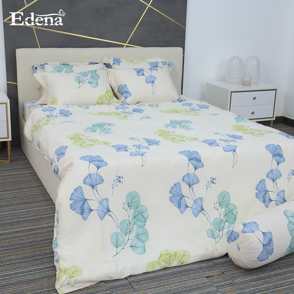 Edena Cotton Modal 5018 - Trọn bộ ga 6 món chất liệu Modal mềm mượt, thoáng mát