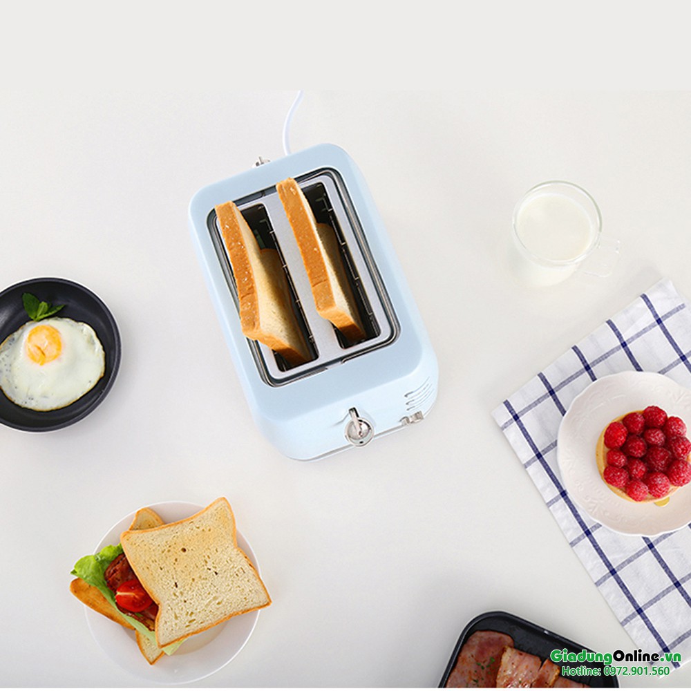 Máy Nướng Bánh Mì Lock& Lock Morning Toaster EJB221BLU Xanh mint