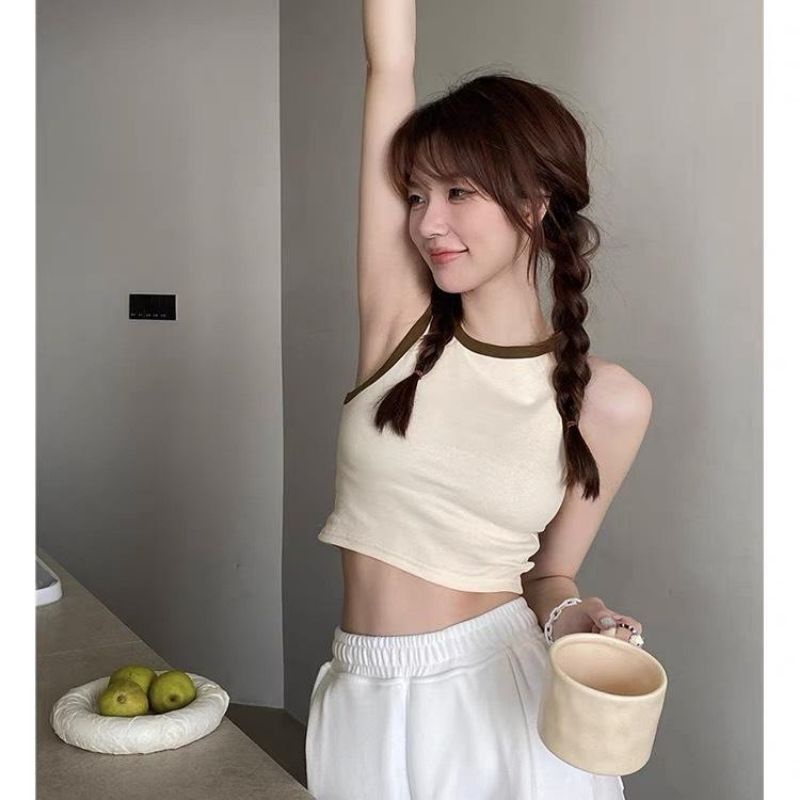 Áo Croptop 3 Lỗ Body, Dáng Ôm Phối Viền Màu A5417