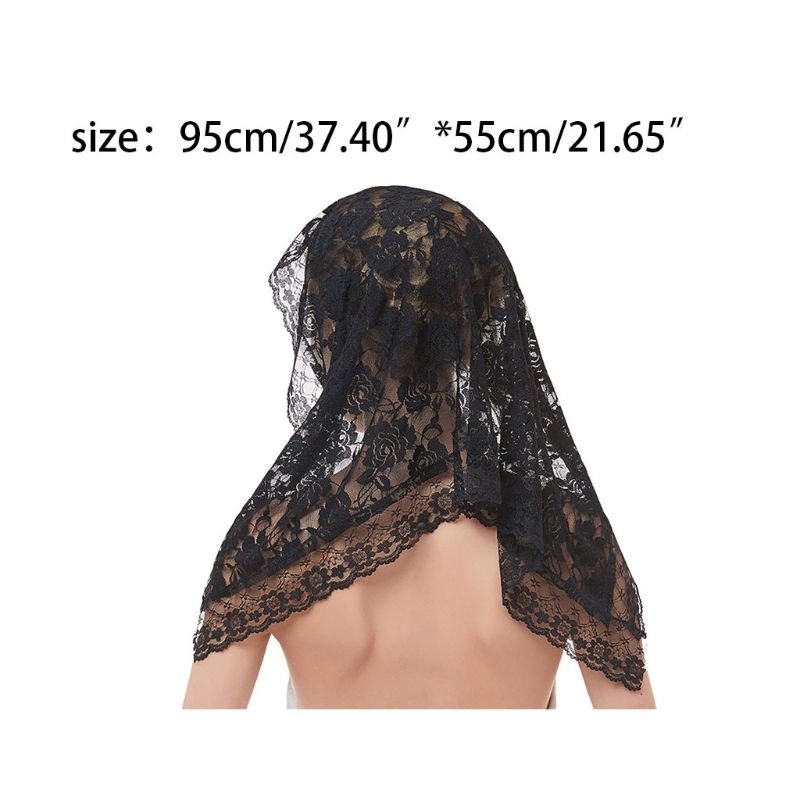 Mạng Che Mặt Một Lớp Bằng Vải Jacquard Thêu Ren Hoa Tinh Tế Kích Thước 95x55CM Cho Nữ