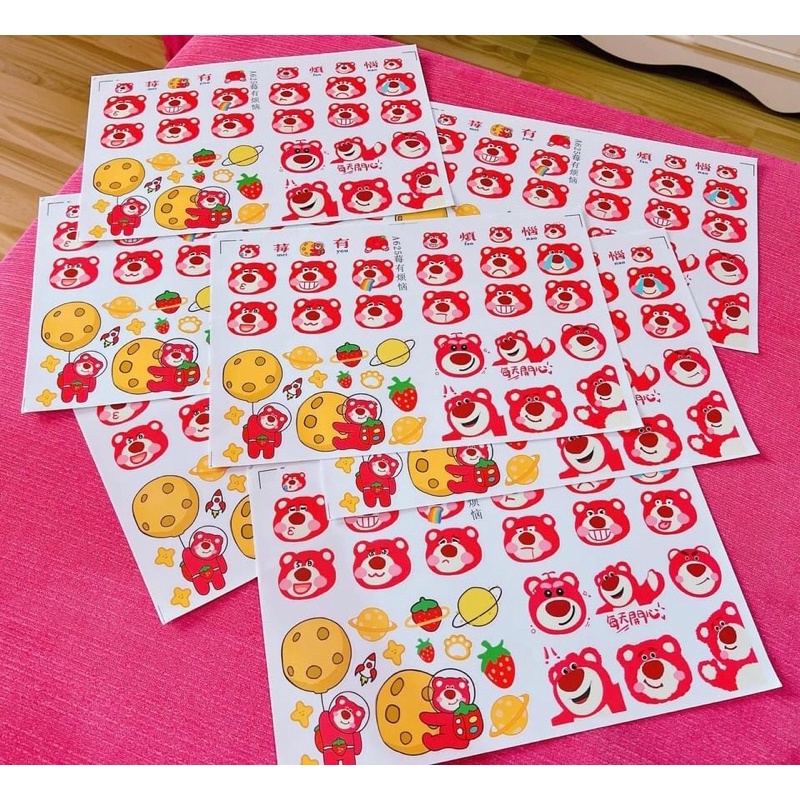 🌸 Decal DIY Pé Gấu Dâu 🍓🧸
