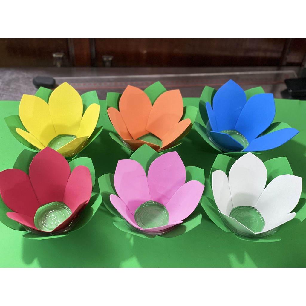 50 ĐÈN HOA ĐĂNG MÚT XỐP CAO CẤP 1 lớp hoa bên trong, 1 lớp lá ngoài