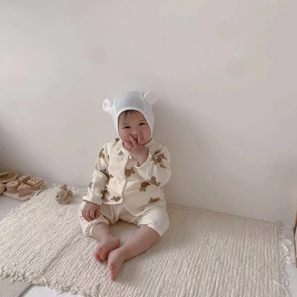 Áo Khoác Mỏng Tay Dài Chống Muỗi In Họa Tiết Hoa Xinh Xắn Thời Trang Hè Thu Cho Bé