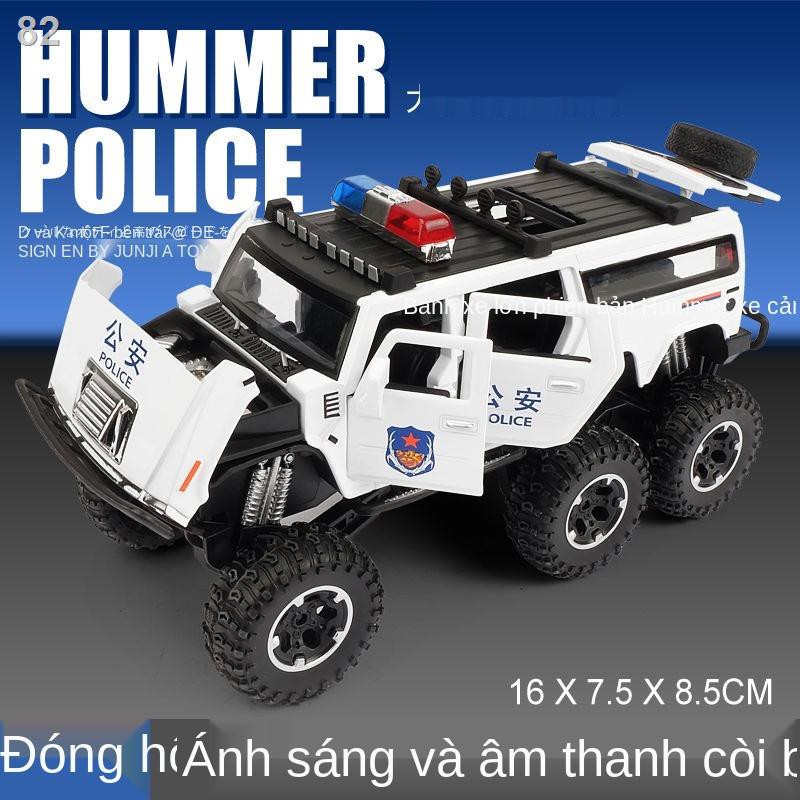 S> Hợp kim mô phỏng xe cảnh sát Hummer sáu bánh xe cảnh sát đặc biệt xe cảnh sát cậu bé xe ô tô đồ chơi trẻ em 110 ô tô