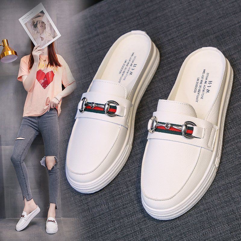 Dép sục nữ chất liệu da PU mềm êm chân độn đế cao 5p phong cách Hàn Quốc