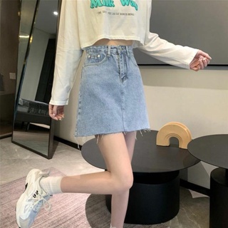 (Ảnh thật) Chân váy bò dáng ngắn
