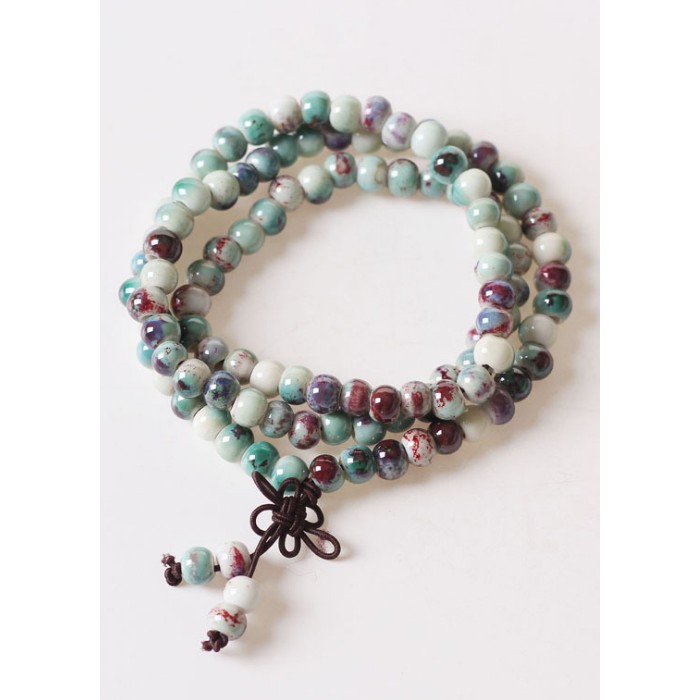 Vòng tay gốm nhiều vòng phong cách phật giáo xuất Nhật VGOM19