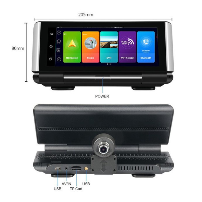 Camera hành trình ô tô đặt taplo hỗ trợ lùi xe màn hình cảm ứng full HD tích hợp 4G hỗ trợ Tiếng Việt Phisung K7 - AD