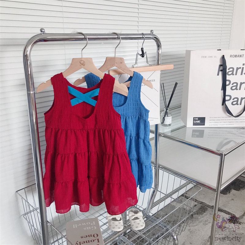 Đầm Sát Nách Thời Trang Hàn Quốc Đáng Yêu Cho Bé Gái