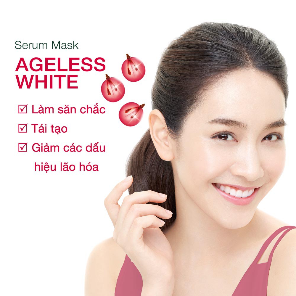 Mặt Nạ Garnier Serum Mask Ageless White Firming Hydration Tinh Chất Hạt Nho Cấp Ẩm 28g