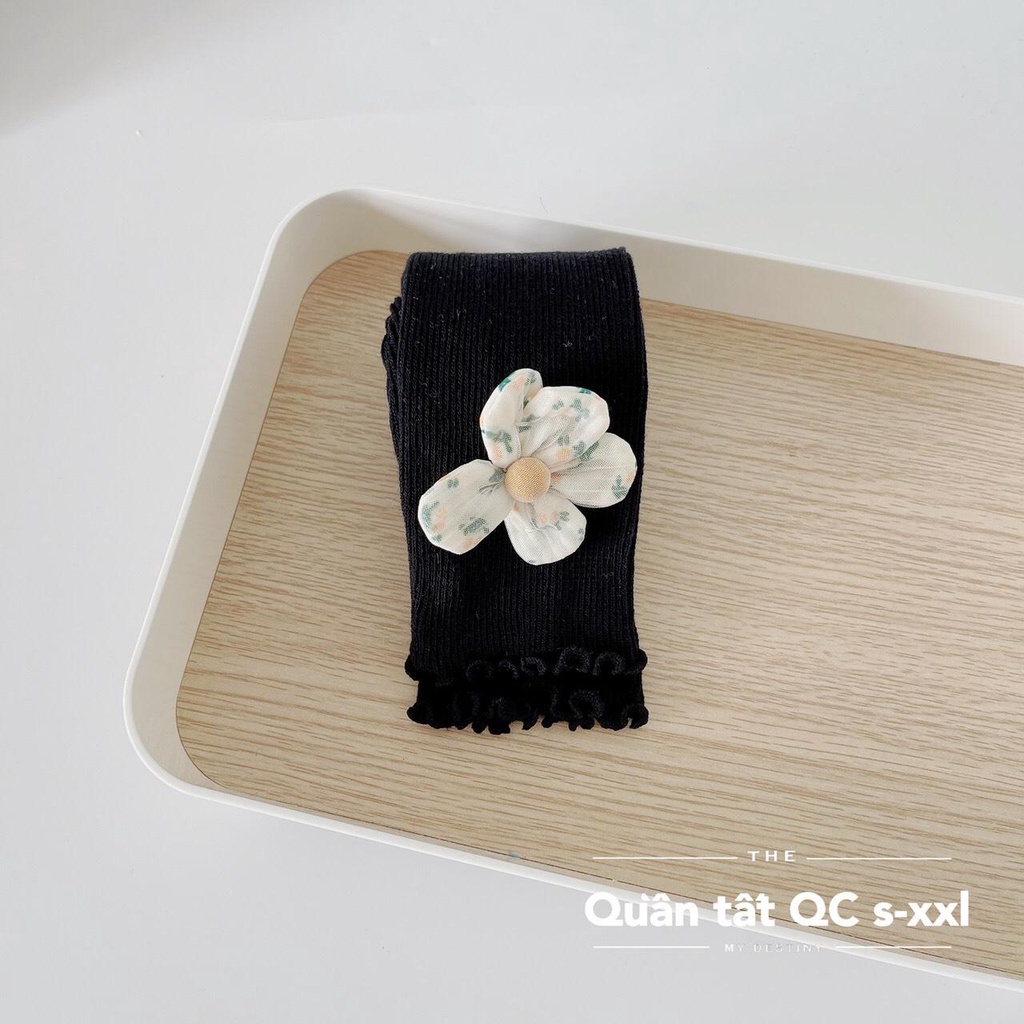 Quần tất len mùa đông, quần legging len không bàn đính hoa cho bé gái (7-20kg)