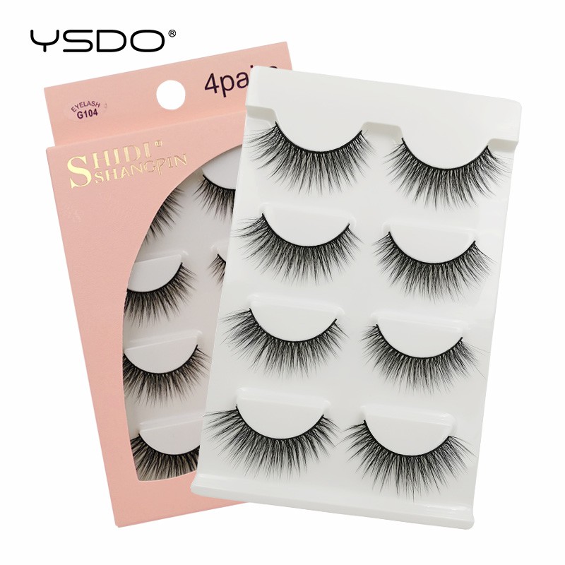Set 4 Cặp Lông Mi Giả 3d Mềm Mại Handmade Dành Cho Nữ
